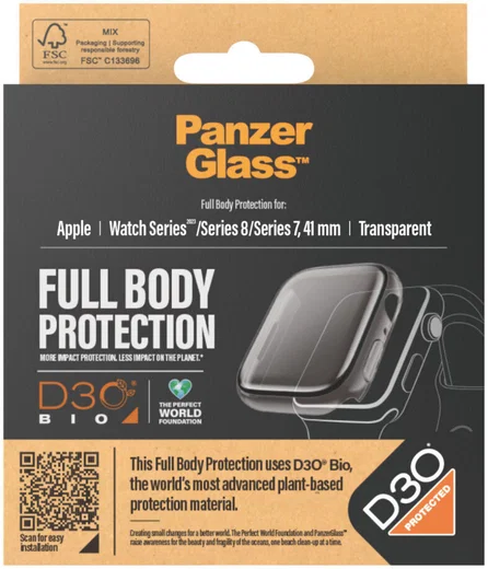 PanzerGlass Full Body D3O Apple Watch 7/8/9 41MM Hoesje Transparant afbeelding 4