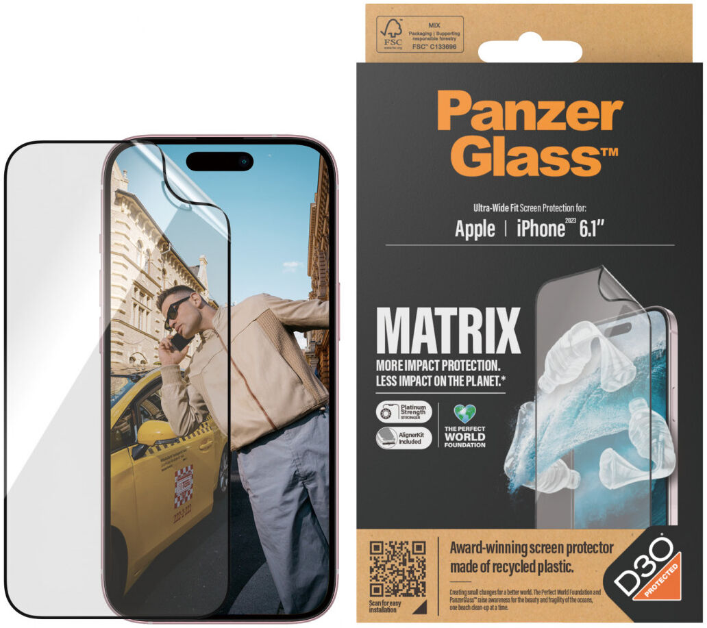 PanzerGlass Matrix D3O Ultra-Wide Apple iPhone 15 Protector AlignerKit afbeelding 2
