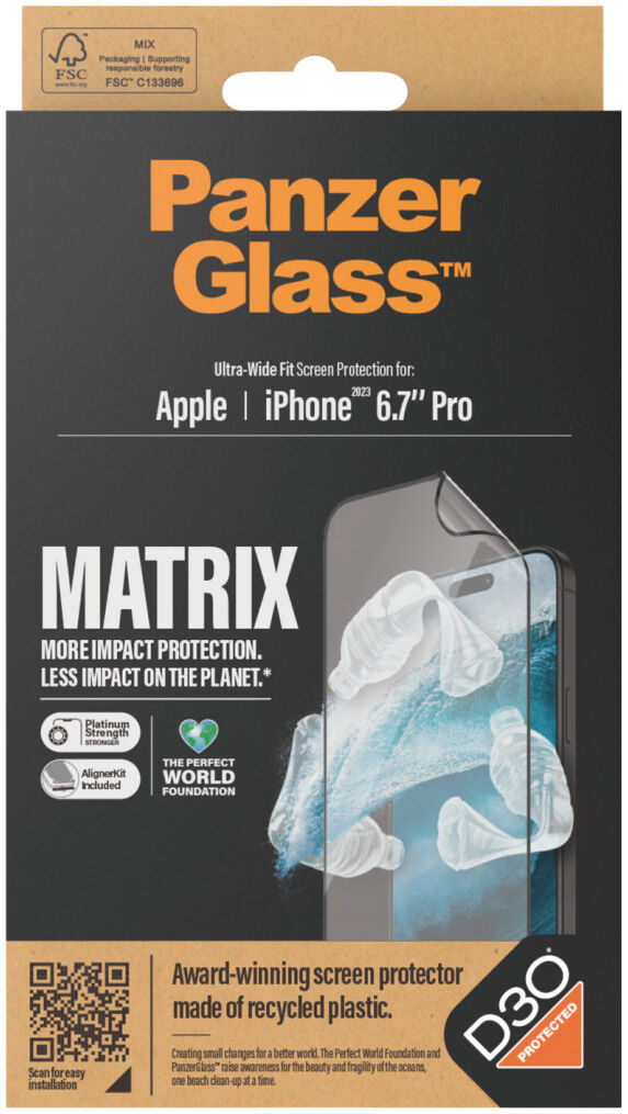 PanzerGlass Matrix D3O Ultra-Wide iPhone 15 Pro Max Protector Aligner afbeelding 11