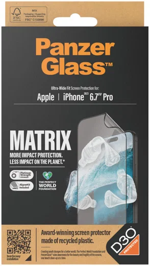 PanzerGlass Matrix D3O Ultra-Wide iPhone 15 Pro Max Protector Aligner afbeelding 11