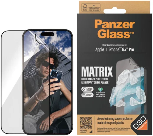 PanzerGlass Matrix D3O Ultra-Wide iPhone 15 Pro Max Protector Aligner afbeelding 2