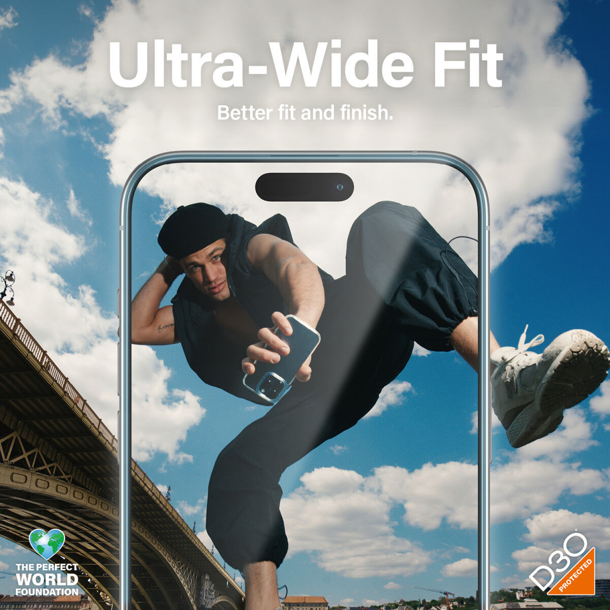PanzerGlass Matrix D3O Ultra-Wide iPhone 15 Pro Max Protector Aligner afbeelding 8