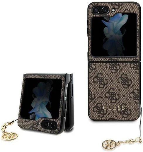 Guess Samsung Galaxy Z Flip 5 Hoesje Charm Back Cover Bruin afbeelding 1