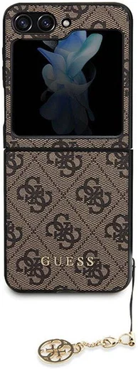 Guess Samsung Galaxy Z Flip 5 Hoesje Charm Back Cover Bruin afbeelding 2