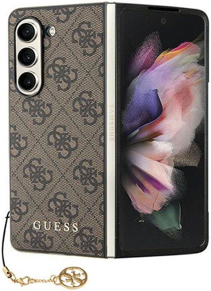 Guess Samsung Galaxy Z Fold 5 Hoesje Charm Back Cover Bruin afbeelding 1