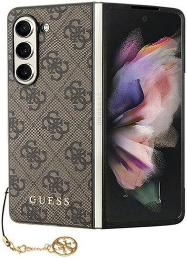 Guess Samsung Galaxy Z Fold 5 Hoesje Charm Back Cover Bruin afbeelding 1