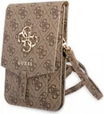 Guess Crossbody Telefoontasje - Schoudertasje Smartphone 4G Logo Bruin