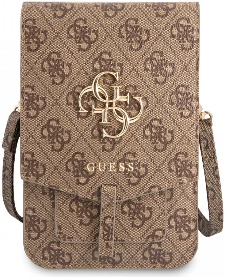 Guess Crossbody Telefoontasje - Schoudertasje Smartphone 4G Logo Bruin afbeelding 2