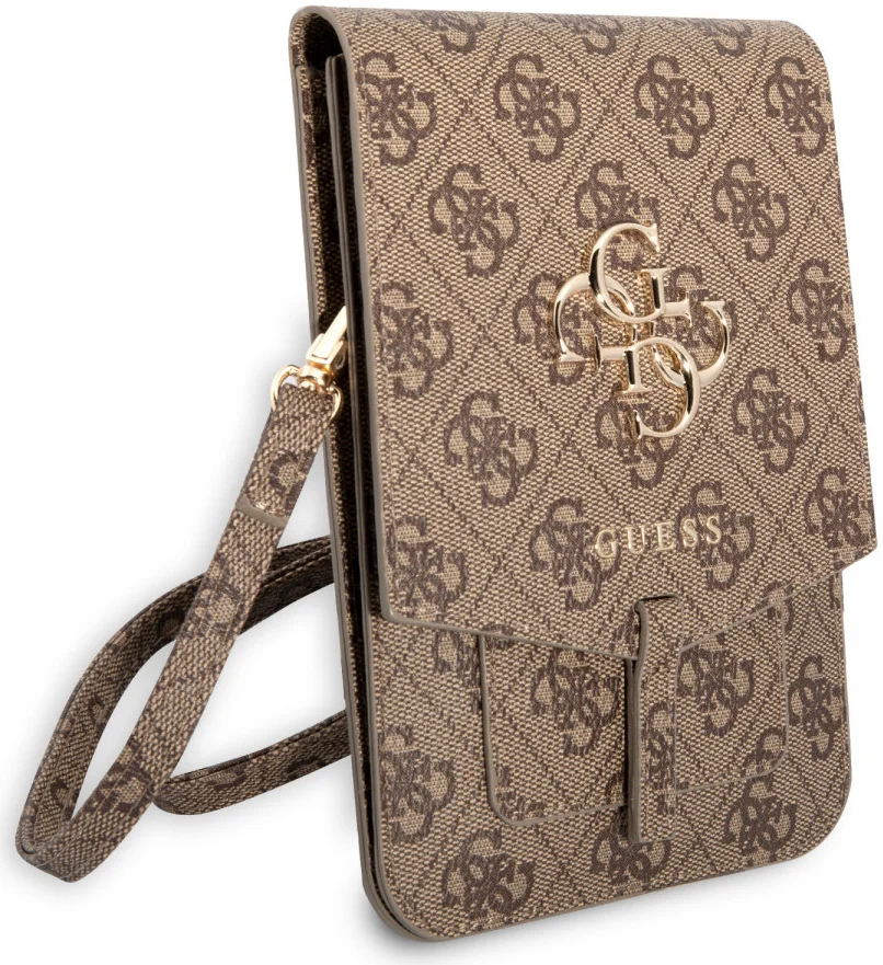 Guess Crossbody Telefoontasje - Schoudertasje Smartphone 4G Logo Bruin afbeelding 3