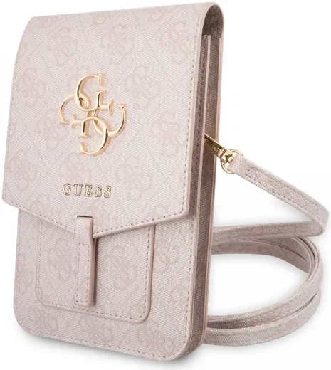 Guess Crossbody Telefoontasje - Schoudertasje Smartphone 4G Logo Roze afbeelding 1