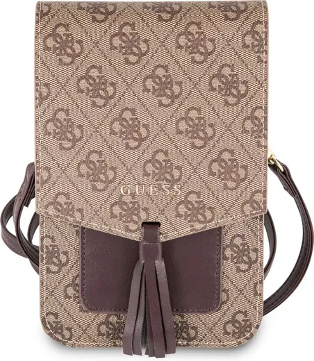 Guess Crossbody Telefoontasje Cube Logo Schoudertasje Brown afbeelding 2