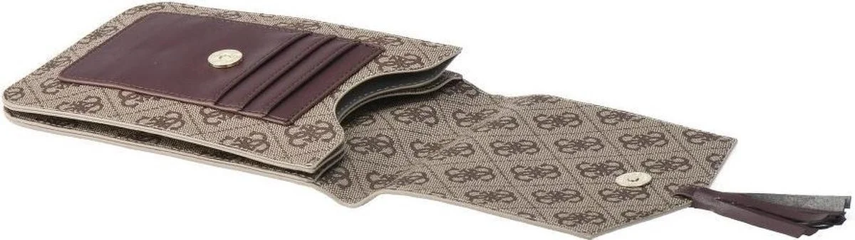 Guess Crossbody Telefoontasje Cube Logo Schoudertasje Brown afbeelding 4