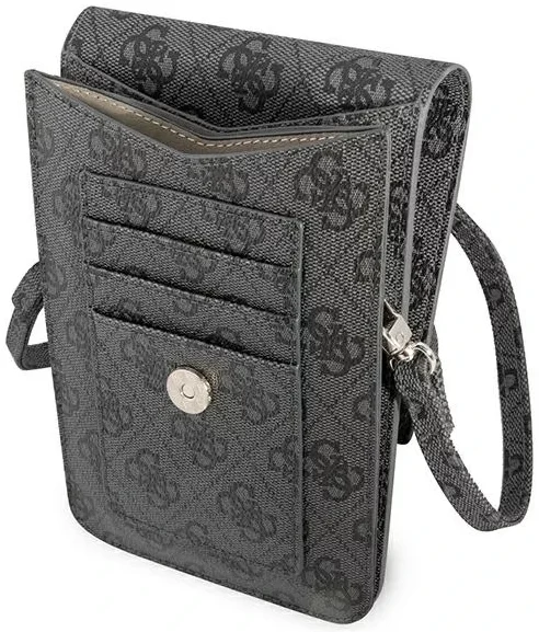 Guess Crossbody Telefoontas Triangle 4G Logo Schoudertasje Zwart afbeelding 3