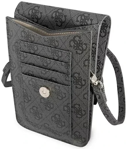 Guess Crossbody Telefoontas Triangle 4G Logo Schoudertasje Zwart afbeelding 3