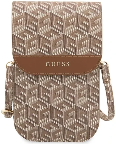Guess Crossbody Telefoontasje Cube Logo Schoudertasje Bruin afbeelding 2