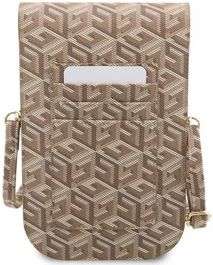 Guess Crossbody Telefoontasje Cube Logo Schoudertasje Bruin afbeelding 5