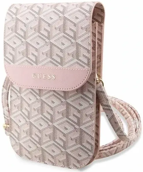 Guess Crossbody Telefoontasje Cube Logo Schoudertasje Roze afbeelding 1