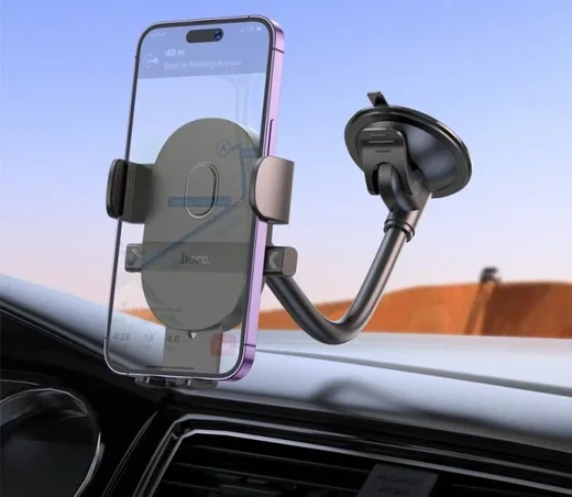 Hoco H20 360° Verstelbare Dashboard/Raam Telefoonhouder Auto Zwart afbeelding 3