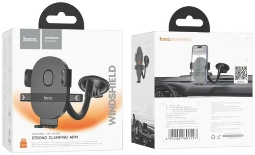 Hoco H20 360° Verstelbare Dashboard/Raam Telefoonhouder Auto Zwart afbeelding 7