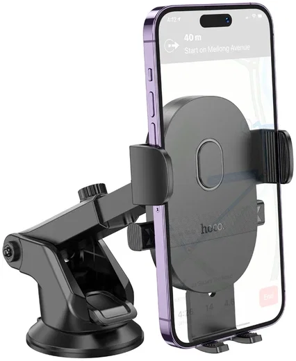 Hoco H19 360° Verstelbare Dashboard/Raam Telefoonhouder Auto Zwart afbeelding 2