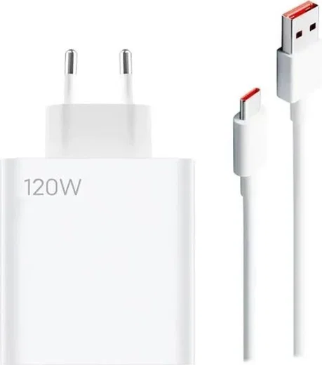 Originele Xiaomi 120W USB-A Adapter met USB-C Kabel 1 Meter 6A Wit afbeelding 1