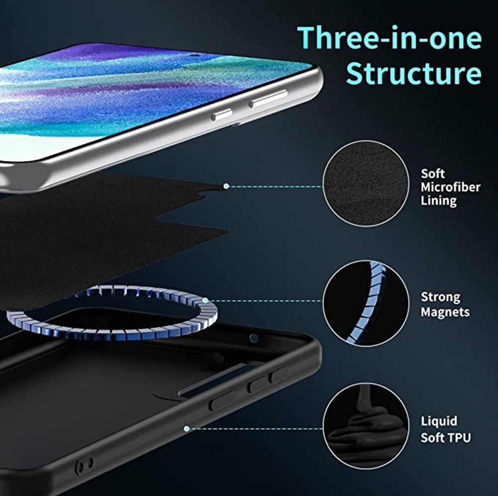 Samsung Galaxy S22 Liquid Series MagSafe TPU Hoesje Zwart afbeelding 5