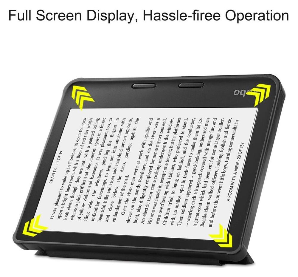 Kobo Libra Colour / Libra 2 Hoes Origami Book Case met Standaard Zwart afbeelding 2