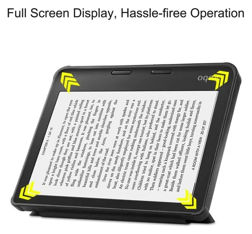 Kobo Libra Colour / Libra 2 Hoes Origami Book Case met Standaard Zwart afbeelding 2