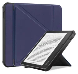 Kobo Libra Colour / Libra 2 Hoes Origami Book Case met Standaard Blauw afbeelding