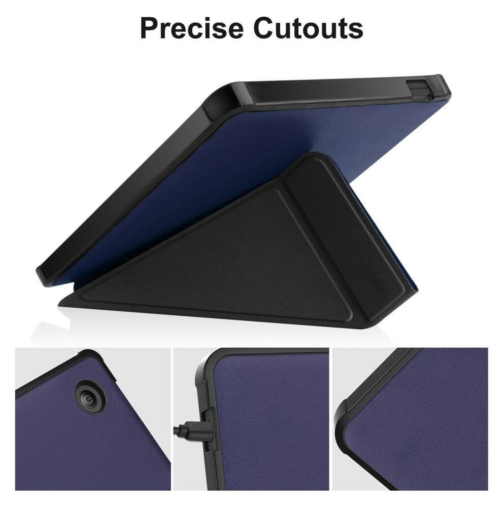 Kobo Libra Colour / Libra 2 Hoes Origami Book Case met Standaard Blauw afbeelding 3