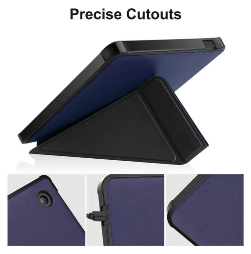 Kobo Libra Colour / Libra 2 Hoes Origami Book Case met Standaard Blauw afbeelding 3