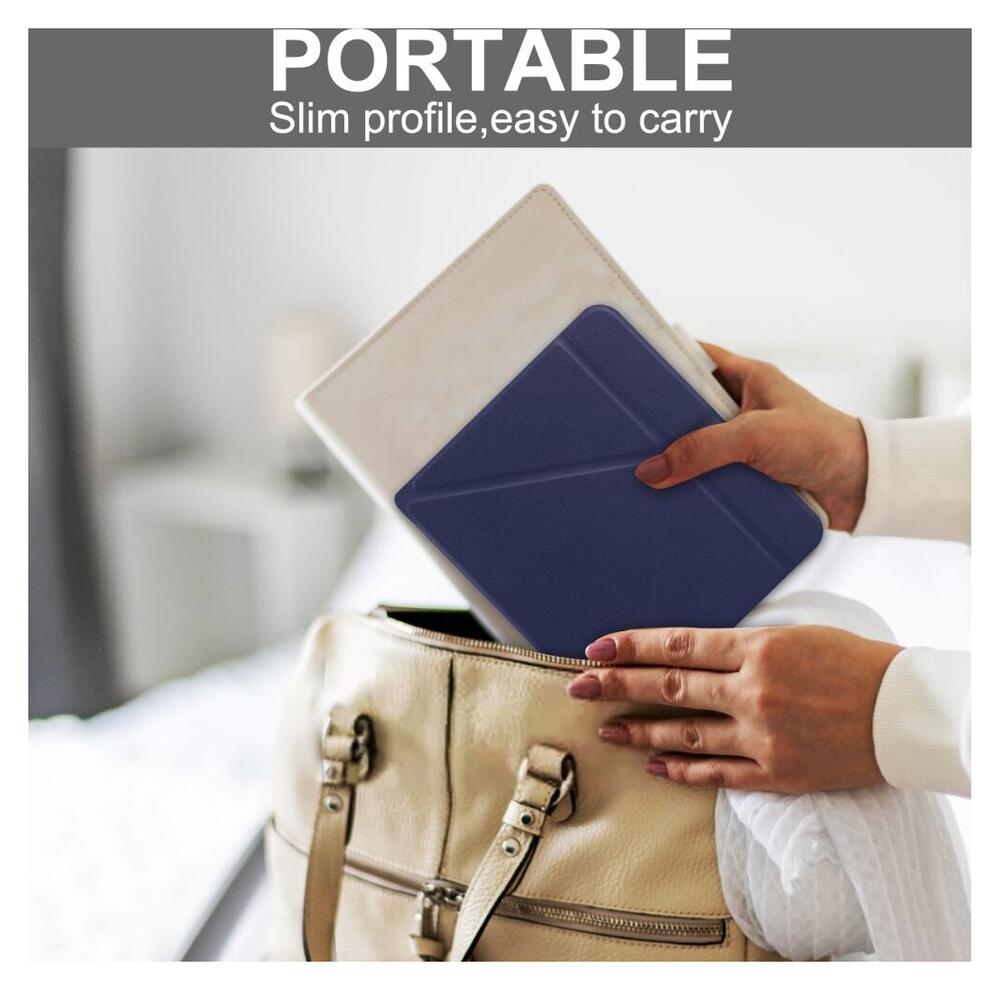 Kobo Libra Colour / Libra 2 Hoes Origami Book Case met Standaard Blauw afbeelding 6