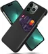 Apple iPhone 15 Pro Max Hoesje met Kaarthouder Back Cover Zwart afbeelding 1