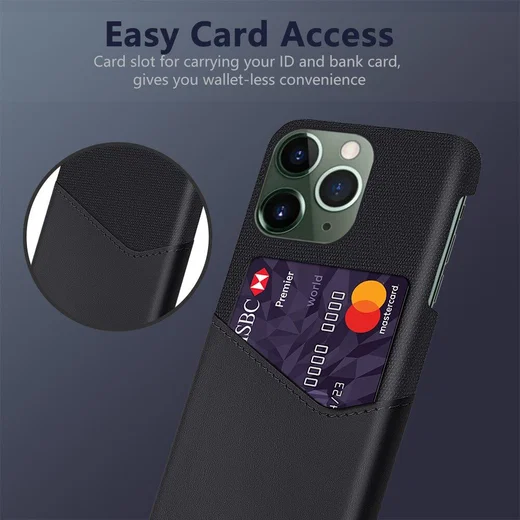 Apple iPhone 15 Pro Max Hoesje met Kaarthouder Back Cover Zwart afbeelding 2