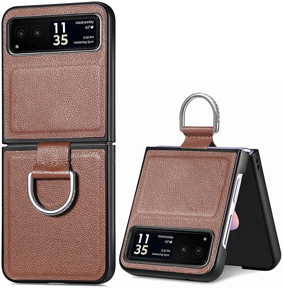 Motorola Razr 40 Hoesje met Kunstleer Coating Back Cover Bruin afbeelding 1