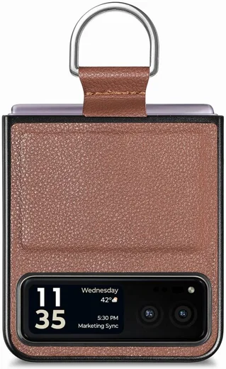 Motorola Razr 40 Hoesje met Kunstleer Coating Back Cover Bruin afbeelding 4