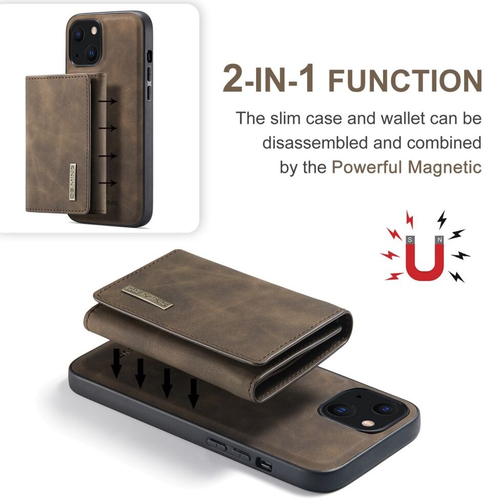 DG Ming Apple iPhone 15 Hoesje met Magnetische Kaarthouder Coffee afbeelding 10