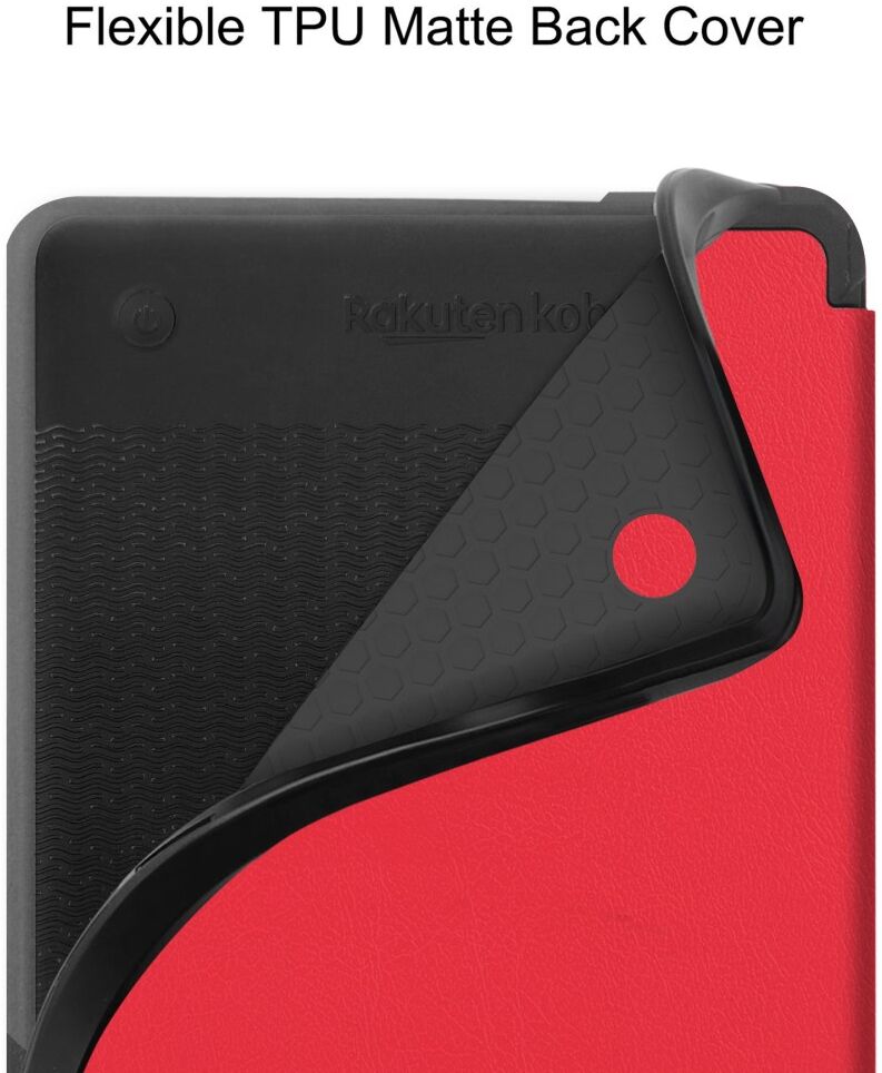 Kobo Clara 2E Hoes Book Case Beschermhoes Rood afbeelding 6