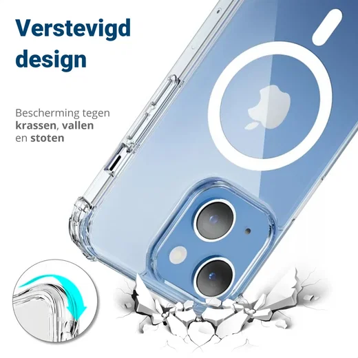 Apple iPhone 15 MagSafe Hoesje Schokbestendig en Dun TPU Transparant afbeelding 3