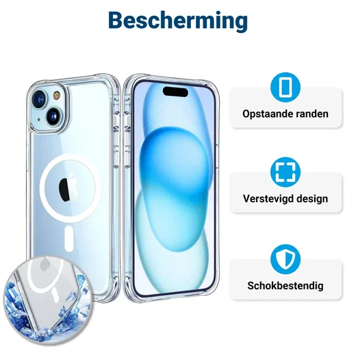 Apple iPhone 15 MagSafe Hoesje Schokbestendig en Dun TPU Transparant afbeelding 4