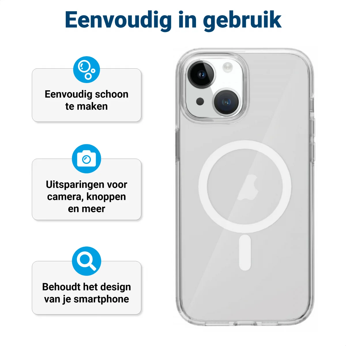 iPhone 15 Plus MagSafe Hoesje Schokbestendig en Dun TPU Transparant afbeelding 8