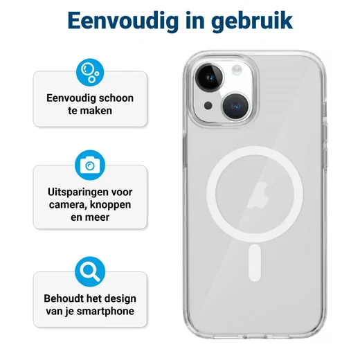 iPhone 15 Plus MagSafe Hoesje Schokbestendig en Dun TPU Transparant afbeelding 8