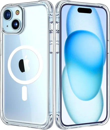 iPhone 15 Plus MagSafe Hoesje Schokbestendig en Dun TPU Transparant afbeelding 1
