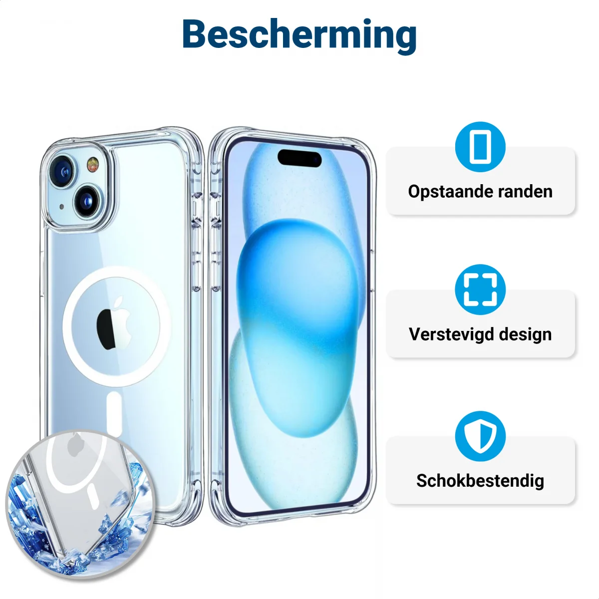iPhone 15 Plus MagSafe Hoesje Schokbestendig en Dun TPU Transparant afbeelding 3