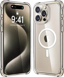 iPhone 15 Pro Max MagSafe Hoesje Schokbestendig en Dun TPU Transparant afbeelding