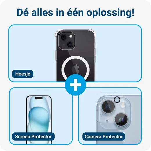 iPhone 15 Plus Magsafe Hoesje + Screen Protector + Camera Protector afbeelding 2