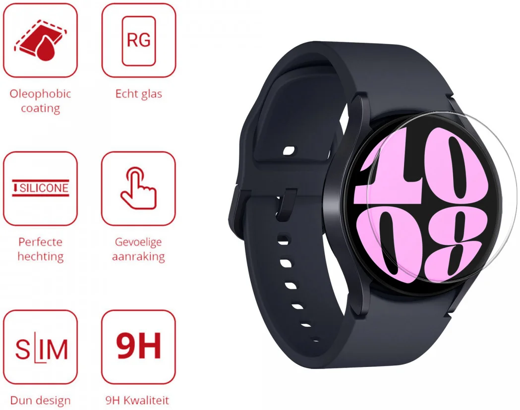 Rosso - Samsung Galaxy Watch 6 40MM 9H Tempered Glass Screen Protector afbeelding 2