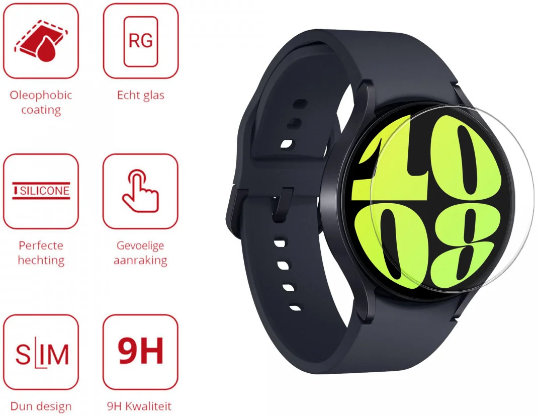 Rosso - Samsung Galaxy Watch 6 44MM 9H Tempered Glass Screen Protector afbeelding 2