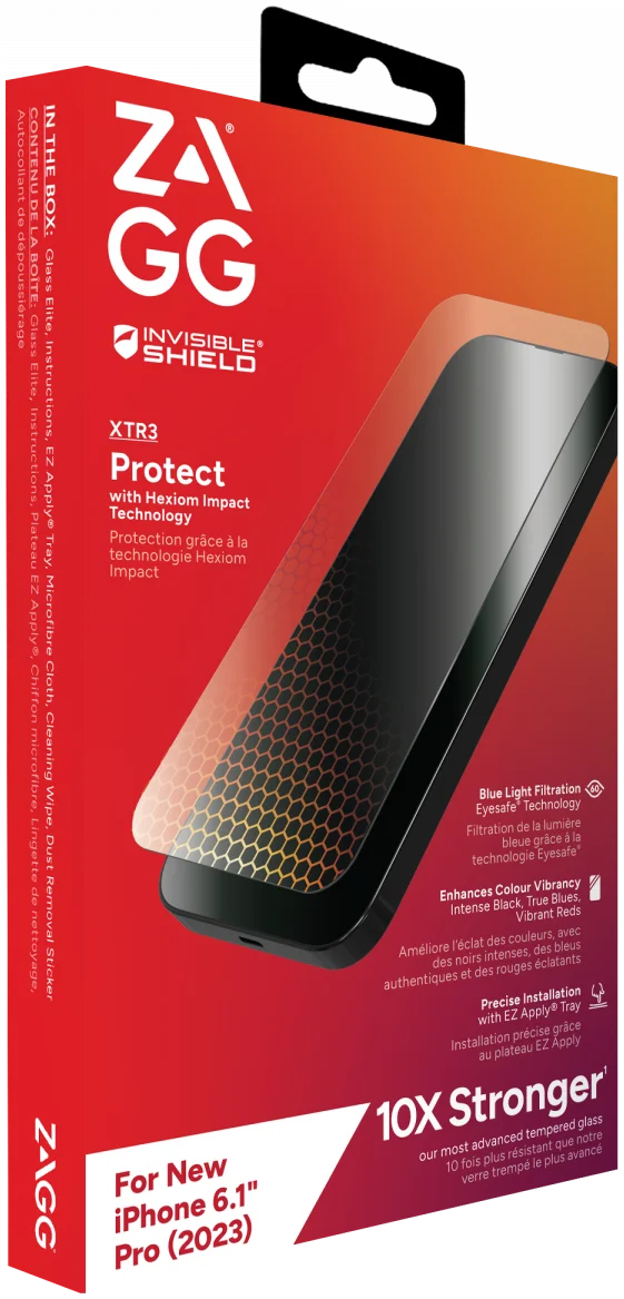 ZAGG InvisibleShield Glass XTR Apple iPhone 15 Pro Screen Protector afbeelding 3