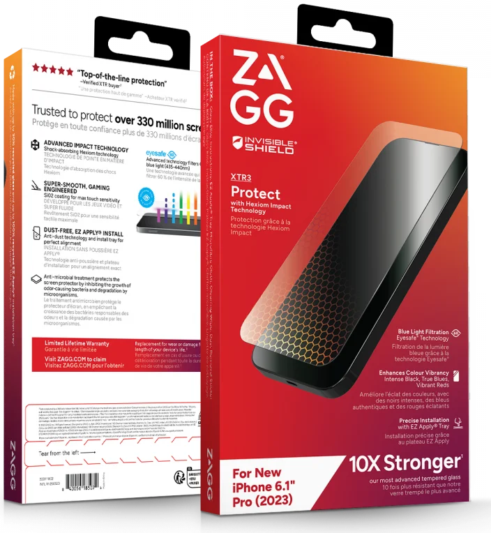 ZAGG InvisibleShield Glass XTR Apple iPhone 15 Pro Screen Protector afbeelding 4
